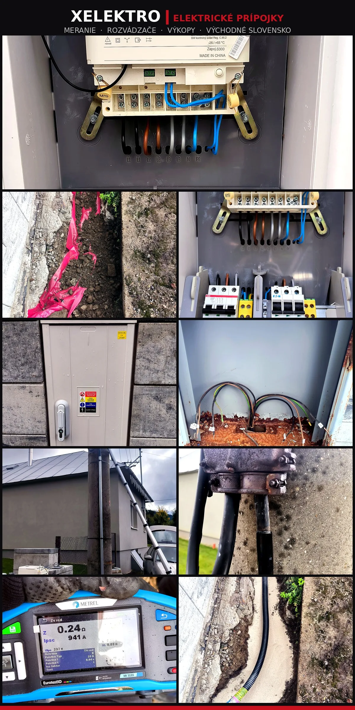 Elektroprípojky a výkopové práce – koláž realizácií XELEKTRO